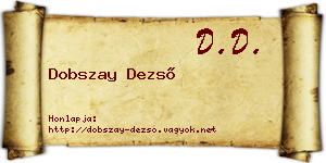 Dobszay Dezső névjegykártya